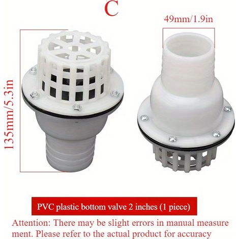 Valve anti-retour en plastique PVC auto-amorçante avec maille filtrante — Prévention automatique de reflux pour pompes de puisard (1/5)