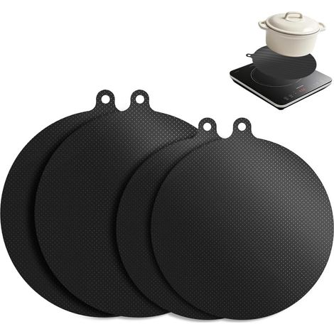 Lot de 4 Protection Plaque Induction, 0,7 mm Tapis de protection en silicone pour induction, Normes Alimentaires Protege Plaque de Cuisson anti-rayures, faciles à nettoyer, antidérapants (1/5)