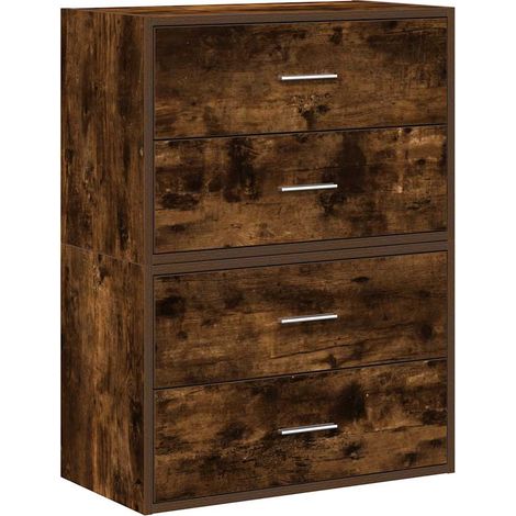 Maison Exclusive - Armadi con 2 Cassetti 2 pz Rovere Fumo 60x31x40cm in Truciolato