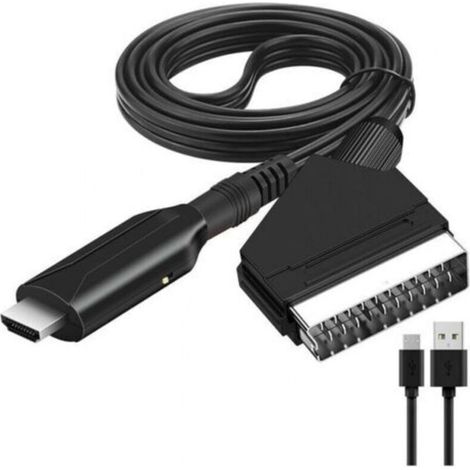 Adaptateur Péritel vers HDMI, Convertisseur Péritel vers HDMI avec câble HDMI, Scart vers Hdmi Convertisseur, pour Full HD TV 720P/1080P,Audio Vidéo pour Lecteur DVD Sky Blu-Ray STB VHS Xbox PS3 NPTER (1/5)