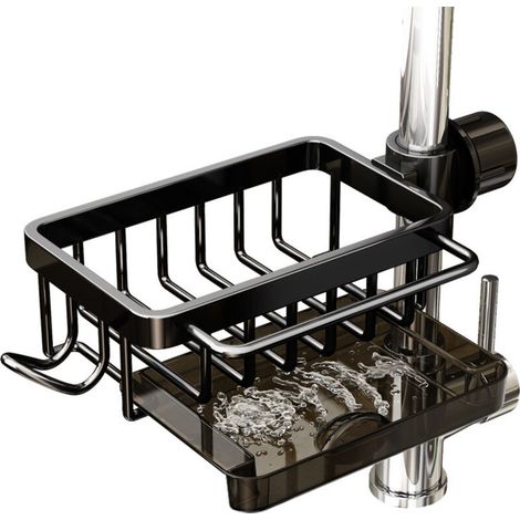 Égouttoir de robinet multifonctionnel pour usage domestique, noir