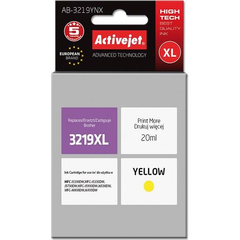Activejet AB-3219YNX – Supreme Gelbe Tinte für Brother LC3219Y