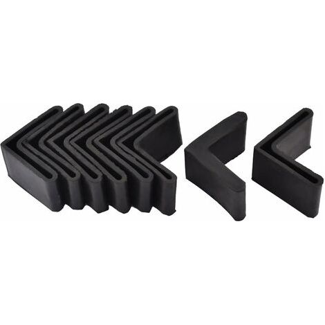 LaBlanc - 40 x 40 mm Nero sourcing map 8 pezzi Tappi per gambe di sedie in ferro Angolo a forma di L Mobili Tavolo Scivolo Tappo terminale Protezione angolare Gomma