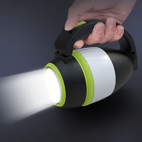 Lampe de camping LED verte rechargeable, design réglable, éclairage puissant, portable, en ABS, lampe de secours pour l'extérieur (1/5)