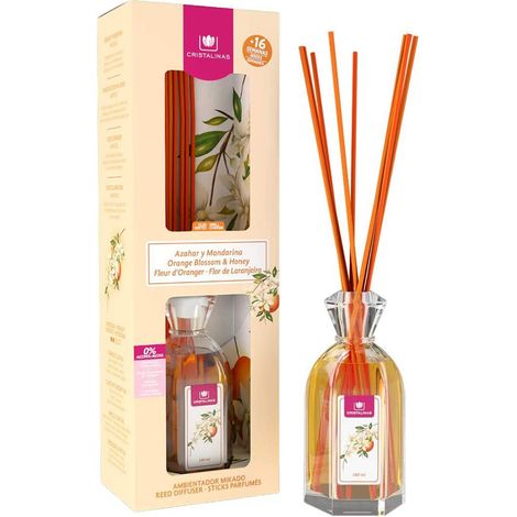 Cristalinas Reed Diffuser 180ml Orange Blossom and Honey difusor de aroma Botella de fragancia Plata, Transparente (1/5)