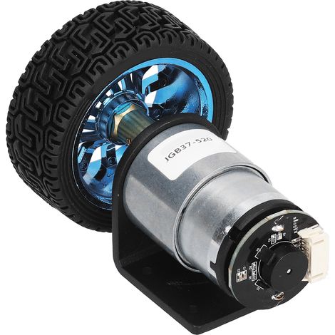 Moteur Réducteur 12V 12 Tours/Minute avec Roue et Support pour Véhicule Électrique Auto-équilibré