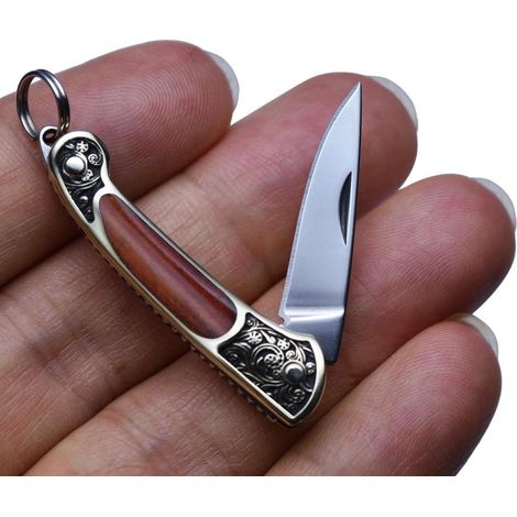 Mini Klappmesser 9g mit Schlüsselanhänger, EDC Paketöffner, Outdoor, Geschenk für Männer