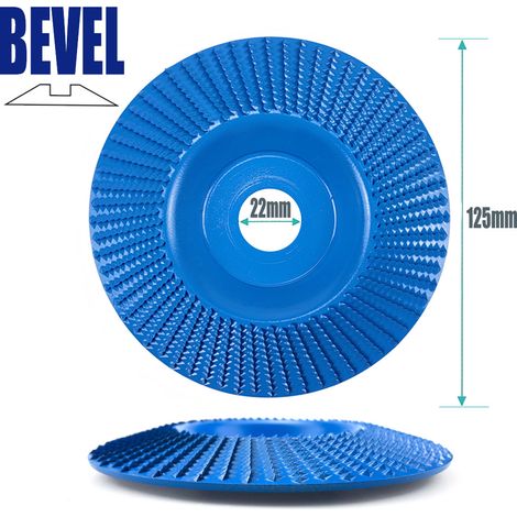 125 en pente bleue Disque de ponçage et de façonnage pour meuleuse d'angle de 125 mm, roue de polissage plate et biseautée, outil de bricolage pour le travail du bois (1/5)