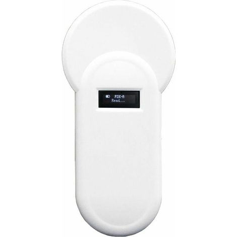 Lecteur de Puce Animale Portable H01-T 134.2Khz 134.2Khz Lecteur d'étiquettes d'Animaux Lecteur d'Affichage Format Fdx-B pour la Gestion d'Élevage de Volailles, Blanc
