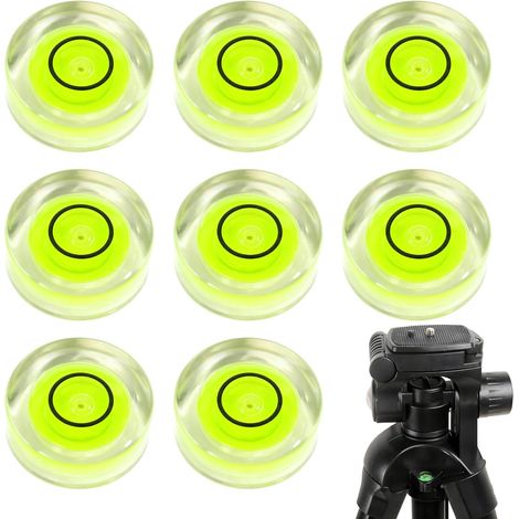 8 Pièces Mini Niveau à Bulle Rond Ø 12 mm, Mini Bolla a Livello Rotondo, Niveau à Bulle pour Perçage, Niveau Rond pour Caravane, Caméra, Bricolage, Niveau à Bulle de Précision (1/5)