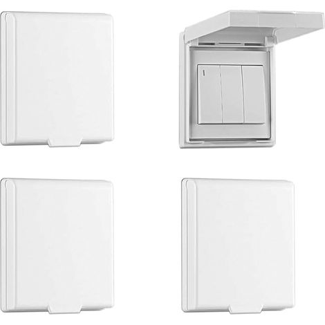 4pcs Cache Interrupteur Prise Etanche Cache Prise Murale Type 86 Cache Prise Electrique Cache Couvercle Prise Courant Étanche Extérieures,pour Salle de Bain,Chambres,Cuisine,Extérieur (1) (1/5)
