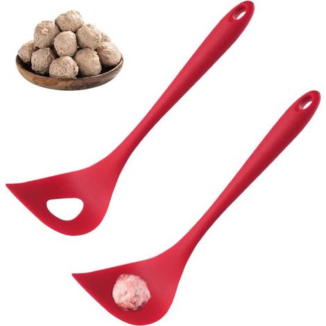Molde para albóndigas，utensilio antiadherente de 2 piezas para hacer albóndigas，cuchara de silicona segura para albóndigas，mini con mango cómodo