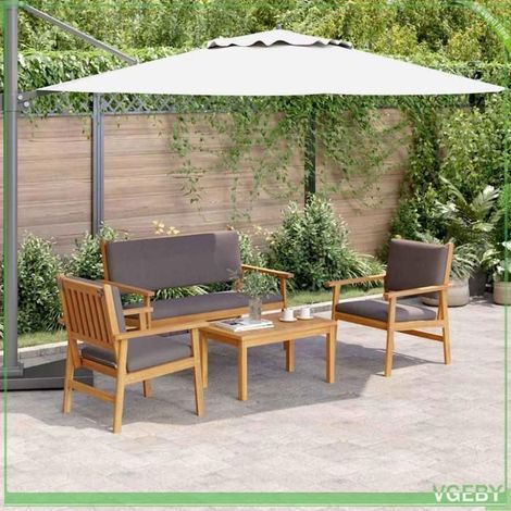 Ensemble de canapé de jardin 4 pcs - 3325228 - Bois d'acacia massif - Marron - Durable (extérieur) (1/5)