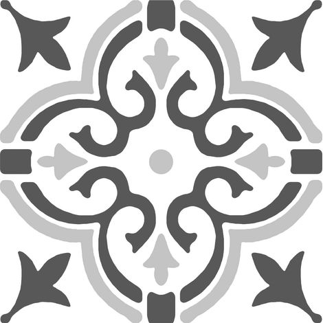 Dalles de Sol adhésives Pochoir Motif Gris (30,5 x 30,5 cm) (1/5)