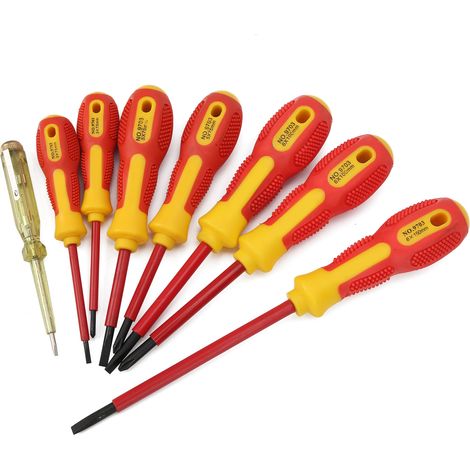 9-teiliges Set isolierter 500-V-Schraubendreher, hochharte Handwerkzeuge für elektrische Wartungsarbeiten (1/5)