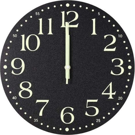 Horloge Murale 12 Pouces Silencieuse Lumineuse à Piles pour Chambre à Coucher (1/4)