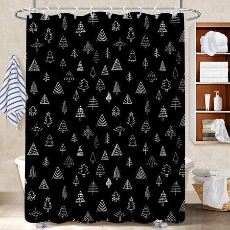 Voile de douche fluide en polyester 180x180 fluide rideau séchage rapide pour se sentir en vacances chez soi (1/5)
