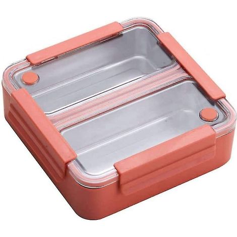 Lunch Box, Leakproof Stainless Steel Bento Box, Microwave & Dishwasher Safe - Pink (1/5)