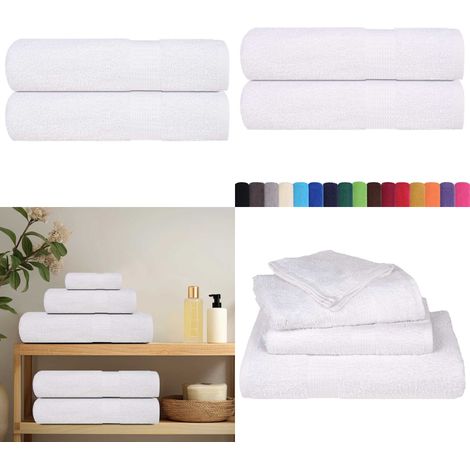 vidaXL Duschtücher 2 Stk. Weiß 70x140 cm 360 g/m² 100% Baumwolle (1/5)