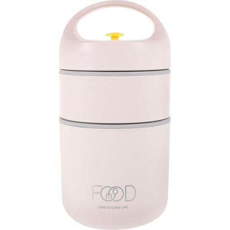 Lunch Box Inox 680ML, Bento Isotherme Double Étage, Boîte Alimentaire pour Travail et Transport (1/5)