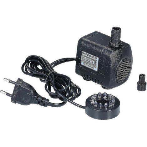 Pompe submersible avec éclairage LED 800 L/h, ultra-silencieuse, pour aquarium, bassin, piscine et fontaine (prise UE). (1/5)