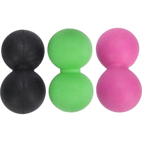 Lot de balles de massage TPR pour yoga, relaxation musculaire portable, set d'exercice fascia (Noir Rose Rouge Vert) (1/5)
