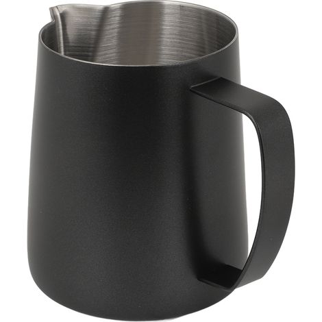 Milchaufschäumer aus Edelstahl zum Aufschäumen und Erhitzen von Milch, 700-ml-Kaffeekanne, Latte-Art-Set für koffeinhaltige Getränke, schwarz (1/5)