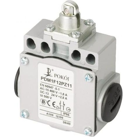 Interruptor de límite 1R 1Z, empujador de acero de acción rápida con rodillo de acero Ø11 PDM1F12PZ11 A37-5660