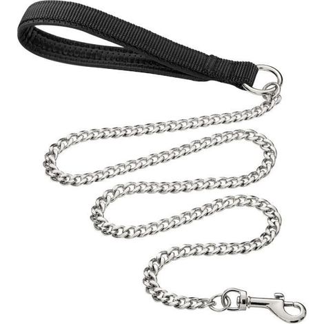 Robuste Metall-Hundeleine, 180 cm lange Kettenleine, kaubeständige Hundeleine für große und mittelgroße Hunde (1/3)