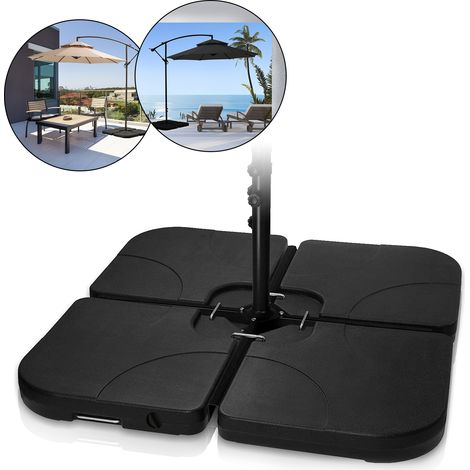 SWANEW Supporto per ombrellone supporto quadrato supporto per sabbia supporto per ombrellone riempibile fino a 80 kg