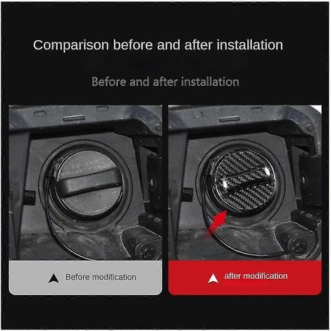 Autocollant en fibre de carbone véritable pour bouchon de réservoir d'essence de voiture (rouge) (1/5)