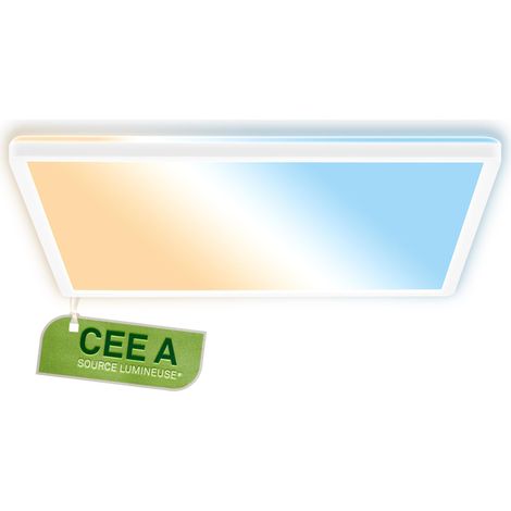 Panneau LED avec télécommande, source lumineuse, 14,2 W à 3000lm, plat, CCT, lumière indirecte, dalle led, panneau plafond, plafonnier, lustre salon, 42x42x3 cm, blanc (1/5)