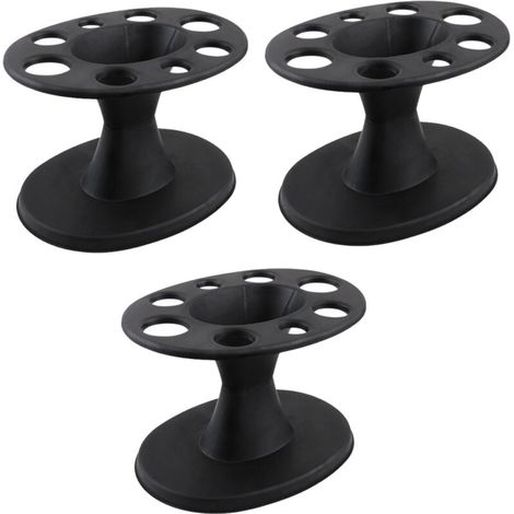 Porta spazzole per capelli e pennelli per il trucco – Set di 3 organizer da appoggio in plastica resistente, dal design rotondo e compatto.
