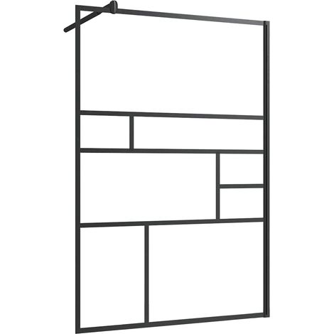 Maison Exclusive - Parete Doccia Walk-in in Vetro Trasparente ESG Nera 115x195 cm