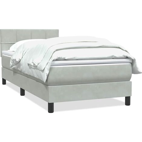 Maison Exclusive - Giroletto a Molle con Materasso grigio chiaro 90x210 cm Velluto