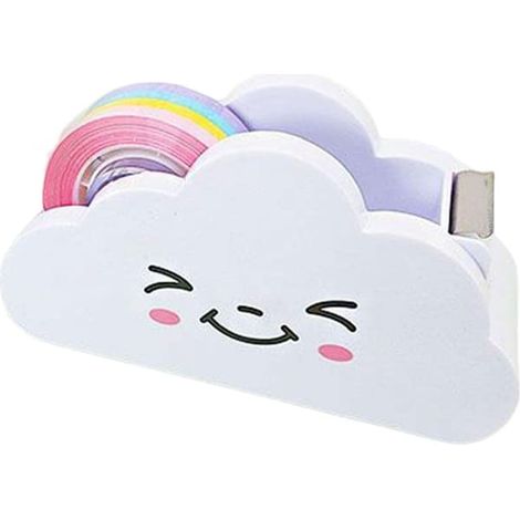 Dévidoir à ruban adhésif - Porte-ruban en forme de nuage - Dévidoir à ruban adhésif créatif avec ruban arc-en-ciel - Porte-ruban décoratif - Ruban adhésif prédécoupé pour bureau à domicile (1/5)