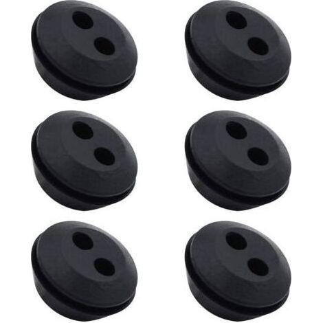 Lot de 6 Bouchon de Tuyau de Carburant Joint de Réservoir Caoutchouc 2 Trous Passe durite passe Durite Reservoir Debroussailleuse Accessoires (1/4)