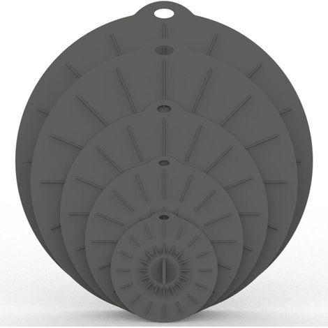 Silikon-Schüsseldeckel-Set, hitzebeständige Mikrowellenabdeckung, verschiedene Größen, wiederverwendbare Silikon-Saugdeckel passend dazu - Crezuo (1/4)