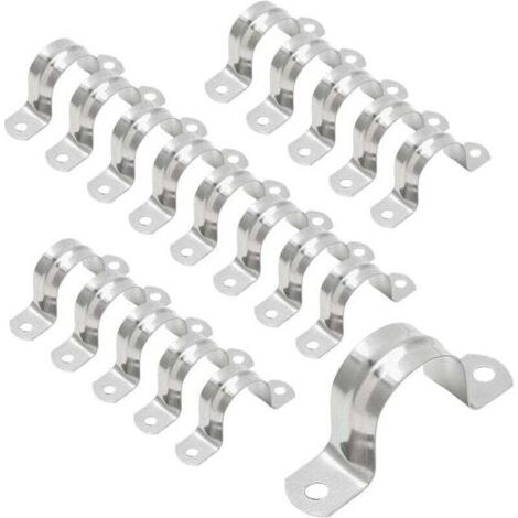 Collier de serrage en U en acier inoxydable, collier de serrage demi-rond pour tuyau d'air/eau, raccords pour tuyaux d'eau – 32 mm (1/4)