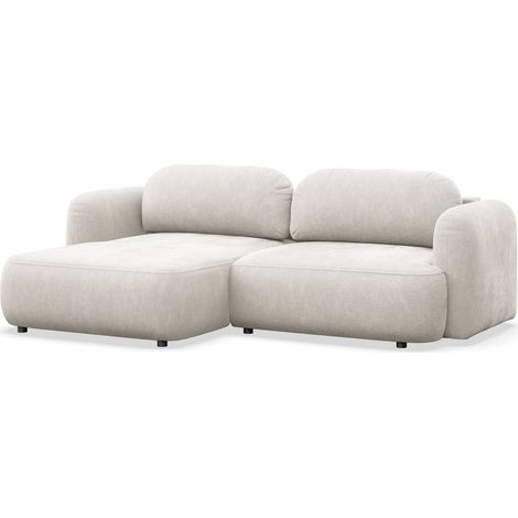 Selsey Tvoya – Ecksofa mit Schlaffunktion, Ottomane links, Creme-Chenille (1/5)