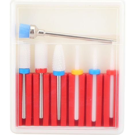 Lot 7 pièces fraises à ongles électriques, embouts lime pour polisseuse, accessoires manucure01 (1/5)