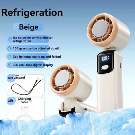 Filiyano-Ventilateur portable de refroidissement pour semi-conducteurs, ventilateur puissant à grande vitesse, pliable, à suspendre autour du cou (1/5)