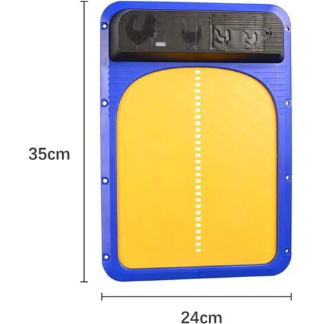 Porte de poulailler automatique à piles, porte de poulailler automatique avec capteur de lumière, ensemble de porte de poulailler étanche 35 x 24 x 3,7 cm (1/3)