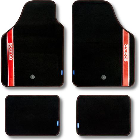 Set di tappetini per auto Sparco - Tessuto - Rosso (1/5)