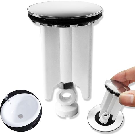 1 Pièces Bouchon d'évier Universel, Couvercle d'évier, Bonde réglable Blanc, Universel évier, Bouchon de Lavabo Réglable, Bonde Lavabo, Convient pour Salle de Bain, WC et évier de Cuisine(40mm,Blanc) (1/5)