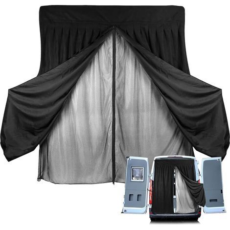 135x145cm Couverture de Porte d'Aile Grande Taille,Moustiquaire pour Porte Arrière de Camionnette ,Moustiquaire Magnétique en Maille Noire,pour Voiture,Camping,Van,Camping Car (1/5)