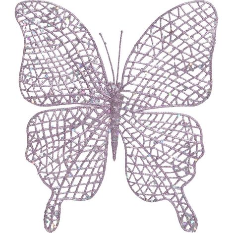Decoración árbol de Navidad mariposa lila 21cm - Atmosphera créateur d'intérieur (1/2)