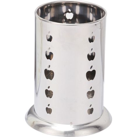 Porte-ustensiles de cuisine en acier inoxydable 13x13x17cm  Égouttoir à couverts, pot de rangement pour organisation cuisine et tables