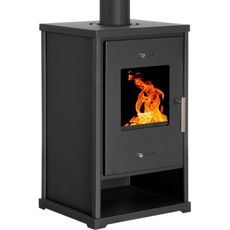 Prometey – Poêle à bois compact 4 – 7 kW – Rendement 82,04 % – Classe énergétique A+ – Sortie fumées Ø130 mm – Pour espaces résidentiels (1/4)
