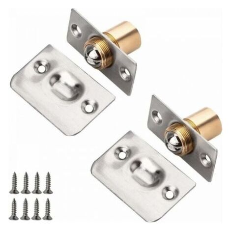 2 PiècesAcier Inoxydable Fermoir Loquet Bille pour Porte Loquet Bille Réglable Roller Ball Meubles Loquet de Porte avec Vis pour la Maison - Universels et Durables